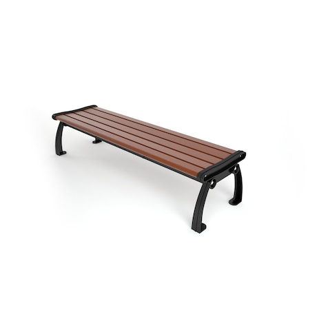 Frog Furnishings Brown 6' Heritage Backless Bench with Black Frame PB 6BROBFHERBAC
